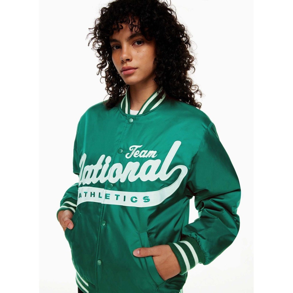 Aritzia TNA Stadium Jacket Green Bomber Medium